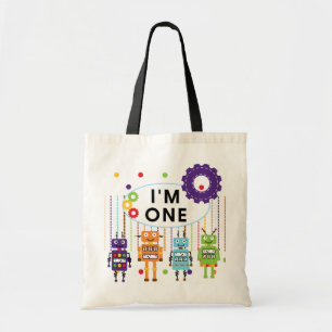 Robot First Birthday Tshirts und Geschenke Tragetasche