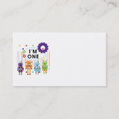 Robot First Birthday Tshirts und Geschenke Visitenkarte (Rückseite)