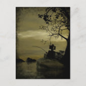 Robot Fishing Postcard Postkarte (Vorderseite)