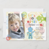 Robot Foto Birthday Einladungen Robot Party (Vorderseite)