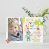 Robot Foto Birthday Einladungen Robot Party (Stehend Vorderseite)