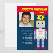 Robot-Foto-Einladungen Einladung (Vorne/Hinten)