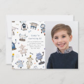 Robot Foto Geburtstagsparty Einladung (Vorderseite)