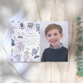 Robot Foto Geburtstagsparty Einladung