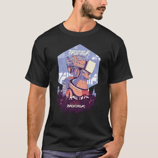 Robot Fox Sci Fi Cyber Urban T-Shirt (Vorderseite)