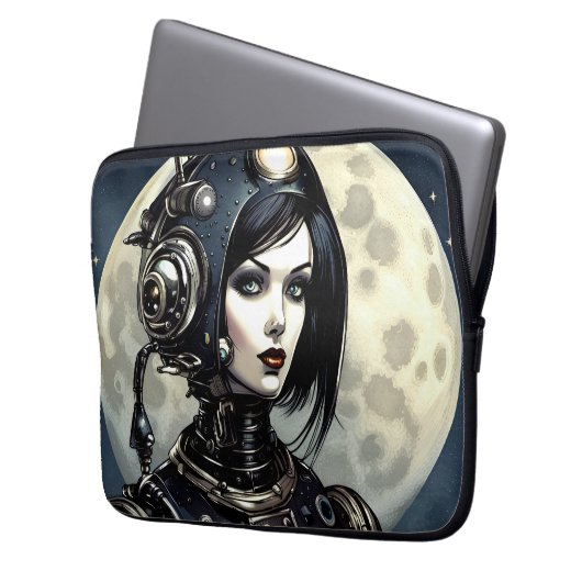 Robot Frau I Laptopschutzhülle (Vorderseite Links)