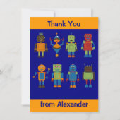 Robot Friends Child's Personalisiert Flat Danke (Vorderseite)