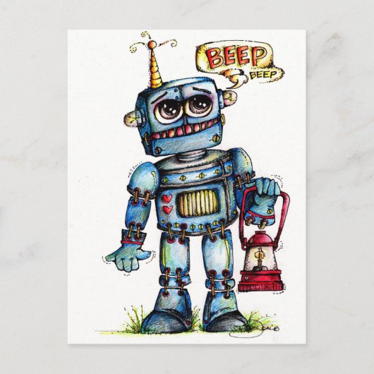 Robot Fun! Postkarte (Vorderseite)
