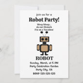 Robot Funny Tech Party Einladung (Vorderseite)