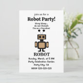 Robot Funny Tech Party Einladung (Stehend Vorderseite)