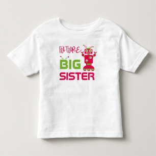 Robot Future Big Sister Kids Pink Niedlich Sicken Kleinkind T-shirt
