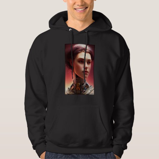 Robot Future Technology Science Frau Retro Vintag Hoodie (Vorderseite)