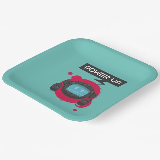 Robot-Geburtstagsparty Pappteller (Gewinkelt)