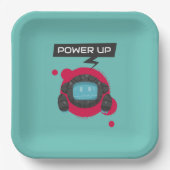 Robot-Geburtstagsparty Pappteller (Vorderseite)