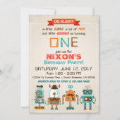 Robot Genius Future Builder Geburtstag Einladung (Vorderseite)