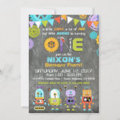 Robot-Genius-Gears-Tools - Kopfkappe Geburtstag Einladung (Vorderseite)