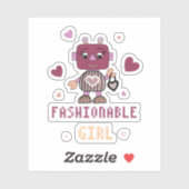 Robot Girl Aufkleber (Blatt)