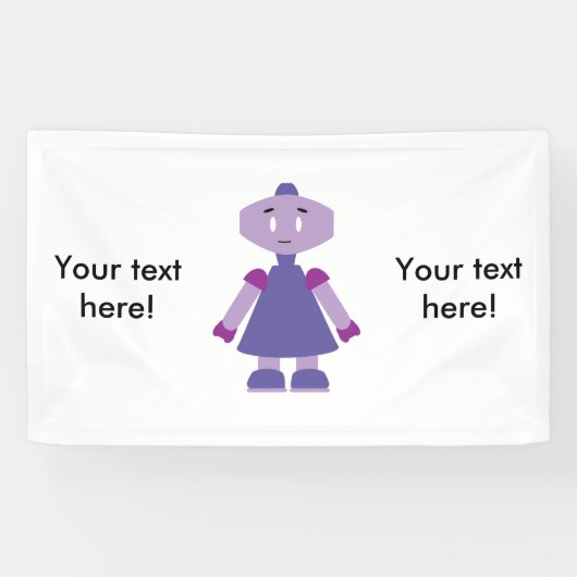 Robot Girl Cartoon Banner (Horizontal)