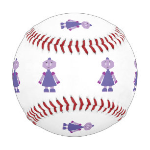 Robot Girl Cartoon Baseball