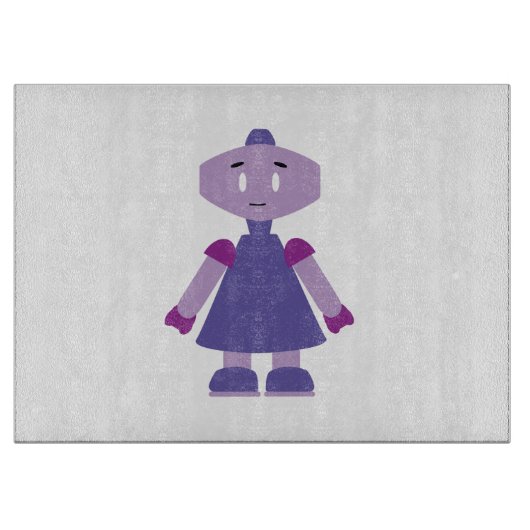 Robot Girl Cartoon Schneidebrett (Vorderseite)