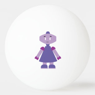 Robot Girl Cartoon Tischtennisball