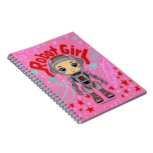 Robot Girl Spiral Notebook Notizblock (Rechte Seite)
