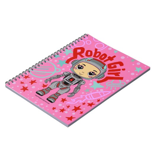 Robot Girl Spiral Notebook Notizblock (Linke Seite)