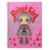 Robot Girl Spiral Notebook Notizblock (Vorderseite)