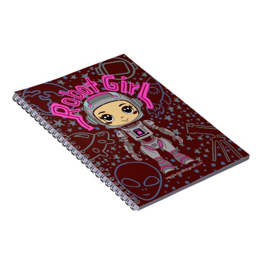 Robot Girl Spiral Notebook Notizblock (Rechte Seite)