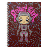 Robot Girl Spiral Notebook Notizblock (Vorderseite)