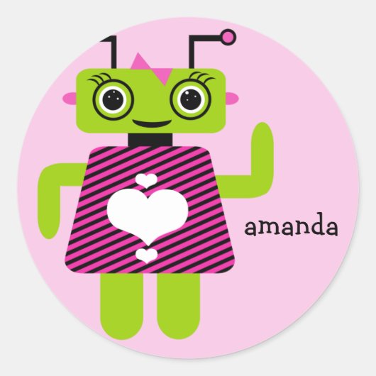 Robot Girl Sticker (Vorderseite)