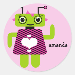 Robot Girl Sticker