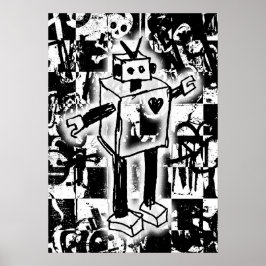 Robot Graffiti Poster