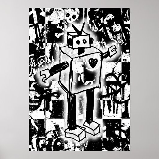 Robot Graffiti Poster (Vorne)