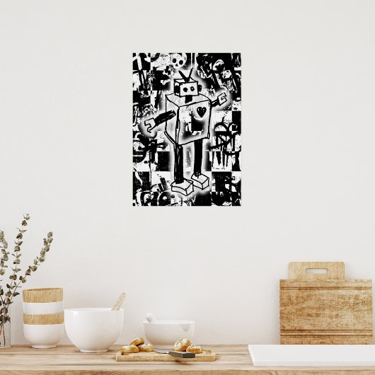 Robot Graffiti Poster (Küche)
