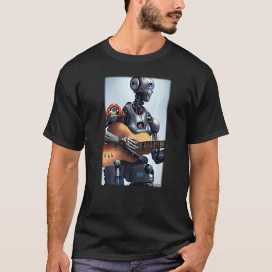 Robot Guitar Future Technology Science Sci Fi Mach T-Shirt (Vorderseite)