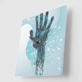 Robot Hand Wall Clock Quadratische Wanduhr (Winkel)
