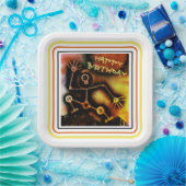 Robot Happy Birthday Pappteller (Party)