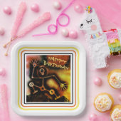 Robot Happy Birthday Pappteller (Party)