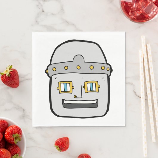 Robot Head Napkins Serviette (Beispiel)