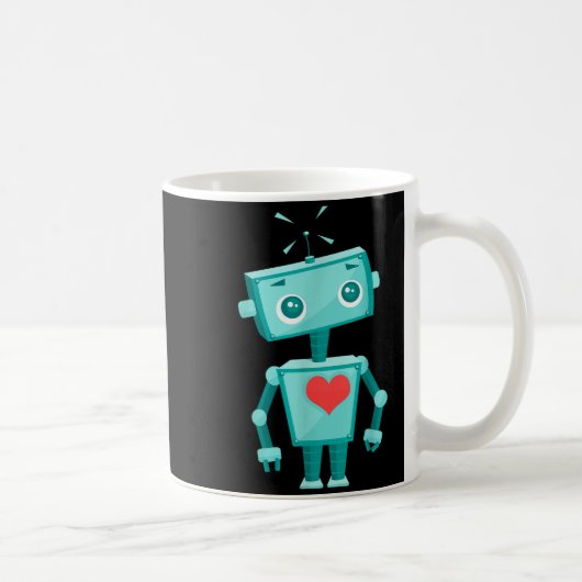 Robot Heart Valentine's Day For Kids Girls Kaffeetasse (Rechts)