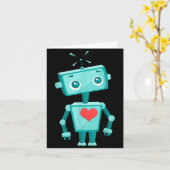 Robot Heart Valentine's Day For Kids Girls Karte (Gelbe Blume)