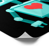 Robot Heart Valentine's Day For Kids Girls  Poster (Ecke)