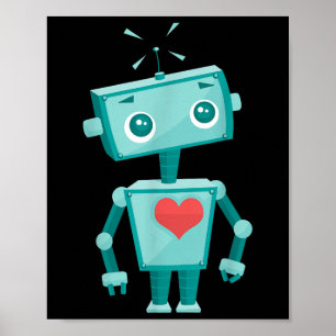 Robot Heart Valentinstag für Kinder Mädchen Poster