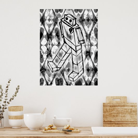 Robot Hearts Poster (Küche)