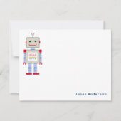 Robot "Hello" Stationery-Mitteilungskarten Mitteilungskarte (Vorderseite)
