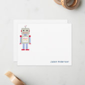 Robot "Hello" Stationery-Mitteilungskarten Mitteilungskarte (Vorderseite/Rückseite Beispiel)