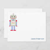 Robot "Hello" Stationery-Mitteilungskarten Mitteilungskarte (Vorne/Hinten)