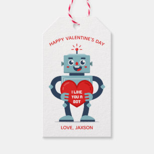 Robot Herz Cute Personalisierter Valentinstag Geschenkanhänger