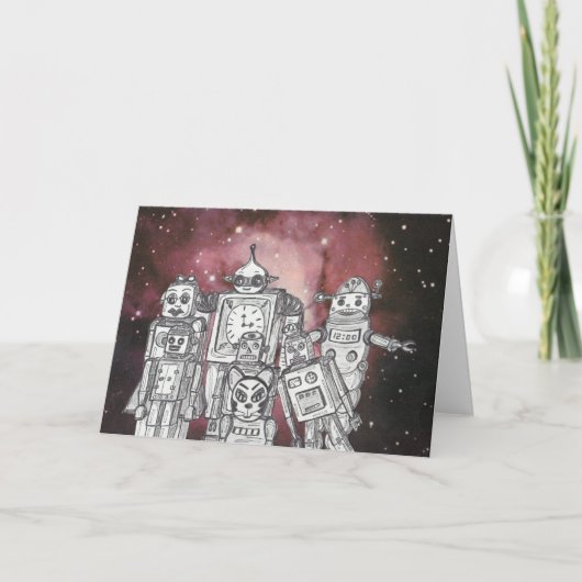 Robot Holiday 1 Feiertagskarte (Vorderseite)